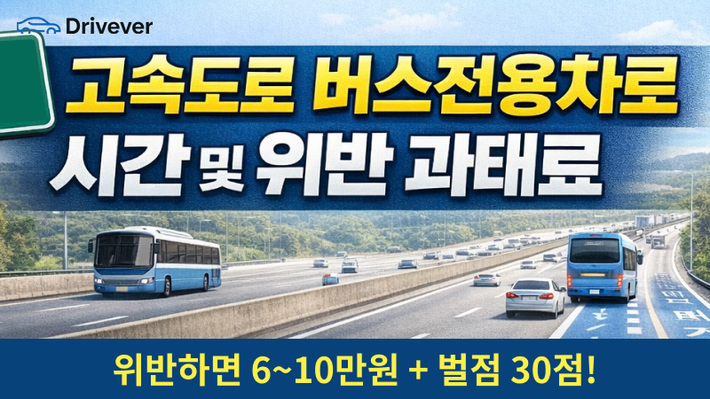 버스전용차로 시간 및 위반 과태료: 2026년 최신 기준 완벽 정리